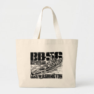 Battleship Washington Large Tote Bag