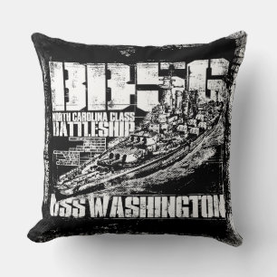 Battleship Washington Throw Pillow