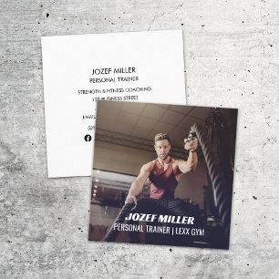 Battling Ropes Sports Fitness Personal Trainer Square Business Card