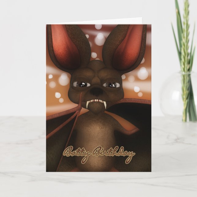 Batty Birthday - Birthday Card With Bat (Front)
