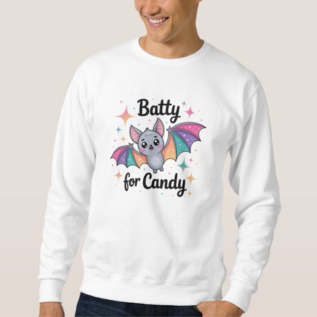 Batty for Candy Sweater – Kawaii Halloween Bat (Front)