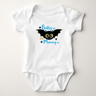 Batty for Mommy Cute 1st Halloween Blue Bat  Baby Bodysuit