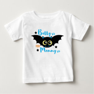 Batty for Mommy Cute 1st Halloween Blue Bat  Baby T-Shirt