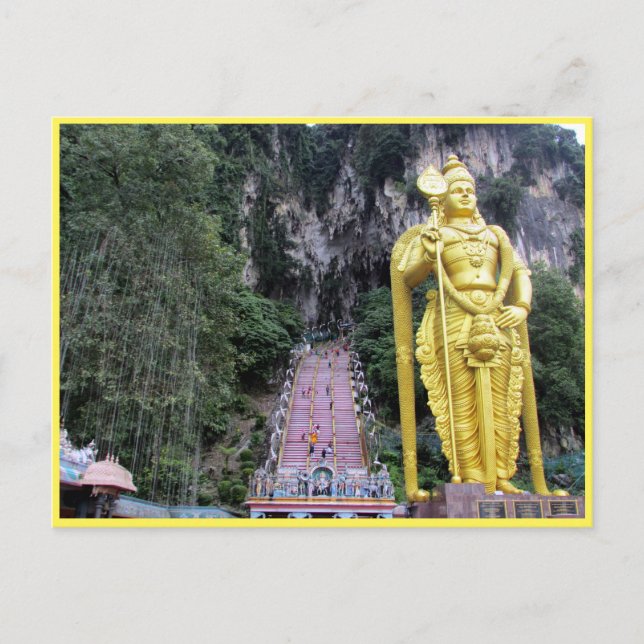 batu caves gold statue postcard (Front)