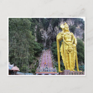 batu caves statue postcard