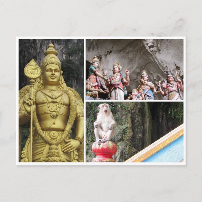batu caves triple postcard (Front)