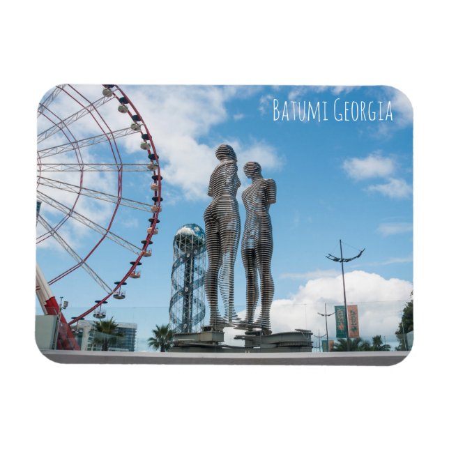 Batumi city Georgia. Ali and Nino statue Magnet (Horizontal)
