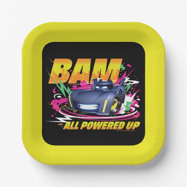 Batwheels™ Bam - All Powered Up Paper Plate (Front)