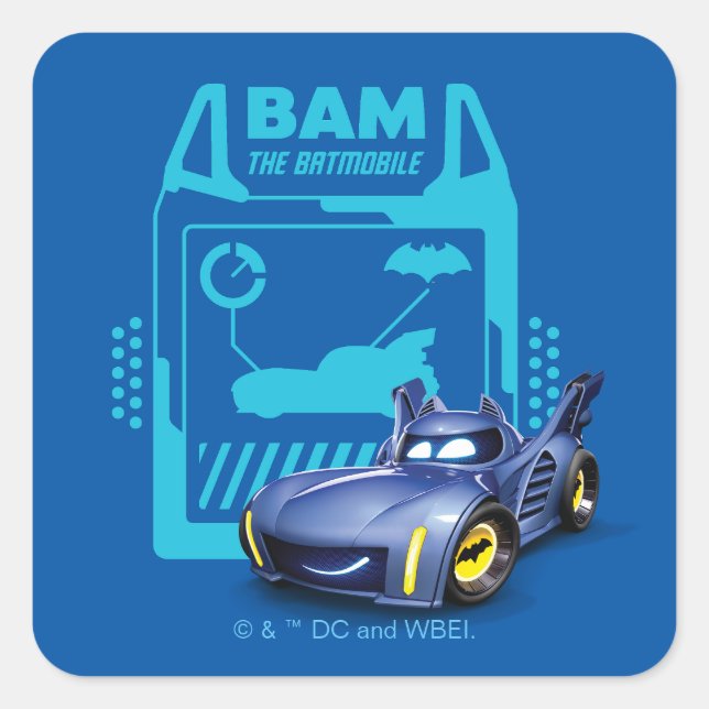 Batwheels™ Bam - The Batmobile Square Sticker (Front)