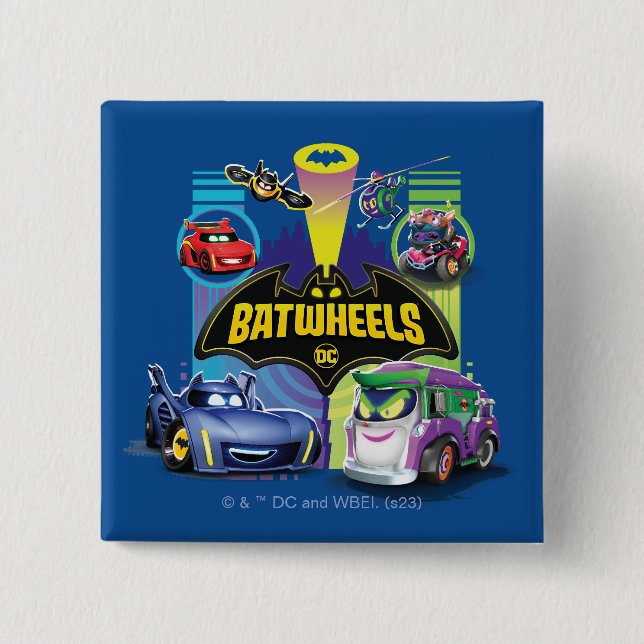 Batwheels™ Vs Legion of Zoom 2 Inch Square Button (Front)