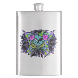 Batwing Skull Premium Flask