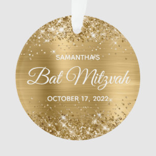 Batzah Mitzvah pailletée or ombrée en feuille d'or