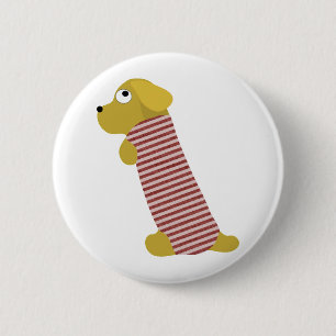bau dog dressed 2 inch round button