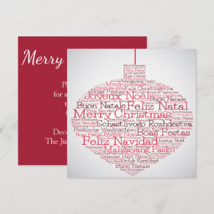 Bauble made of 'Merry Christmas' words Invitation