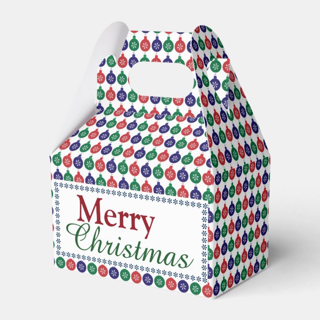 Bauble Pattern Christmas Favor Box (Front Side)