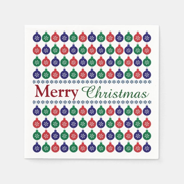 Bauble Pattern Christmas Napkin (Front)