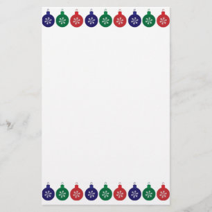 Bauble Pattern Christmas Stationery