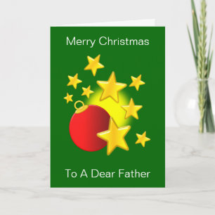 Bauble Stars Father Christmas Holiday Card