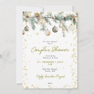 Baubles de Noël couples invitation