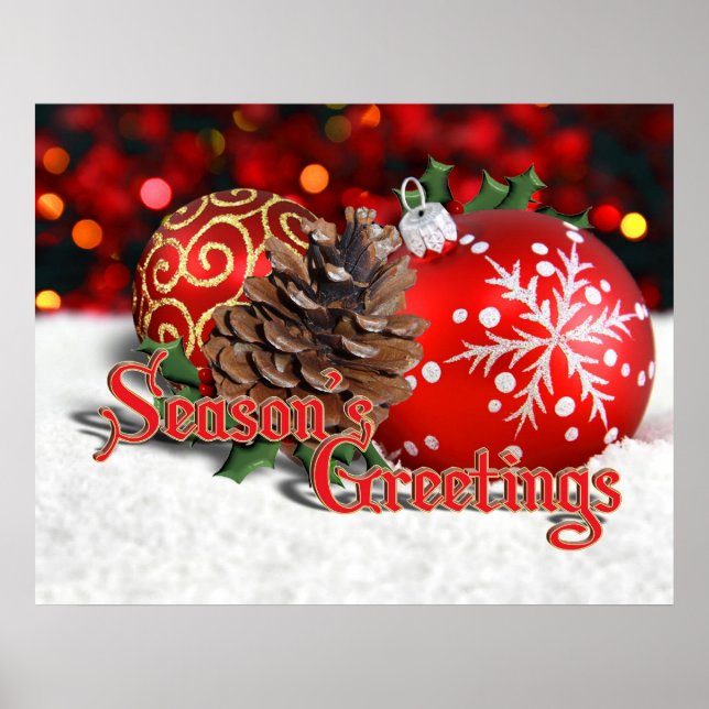 Baubles & Pine Cones Poster (Front)
