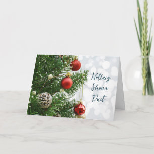 Baubles, sapin, cônes Carte de Noël irlandaise