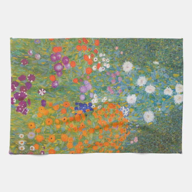 Bauerngarten - Gustav Klimt Kitchen Towel (Horizontal)