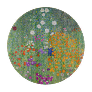 Bauerngarten, Oil Painting, Gustav Klimt Cutting Board