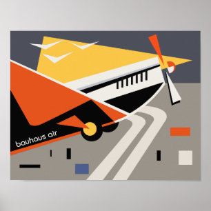 bauhaus airline travel poster