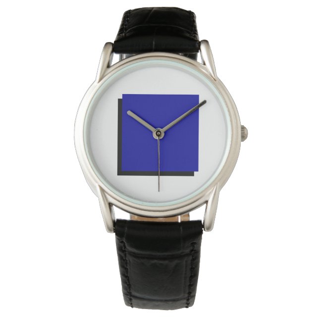 Bauhaus Art Composition Blue Square Watch (Front)