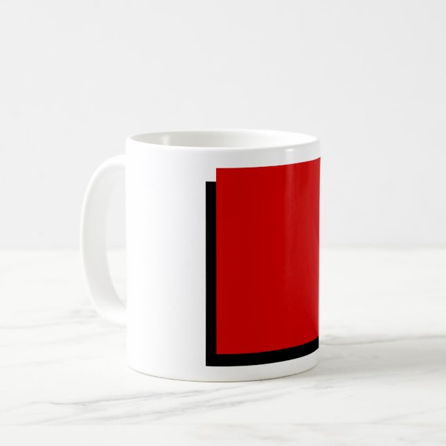 Bauhaus Art Composition Red Square Coffee Mug (Front Left)
