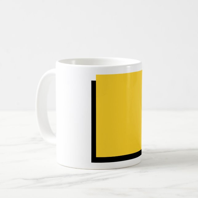 Bauhaus Art Composition Yellow Square Coffee Mug (Front Left)