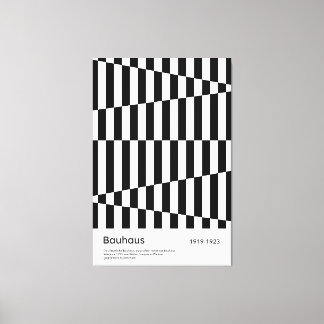 Bauhaus Black White Stripe Grid Art Print