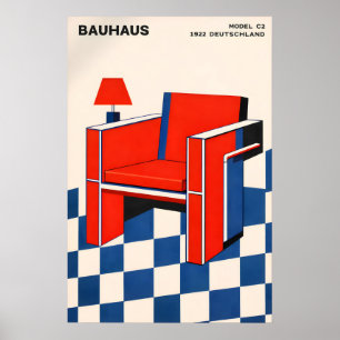 Bauhaus Chair Poster, Mid Century Modern Geometric Poster