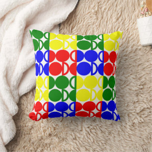 Bauhaus Circles Throw Pillow