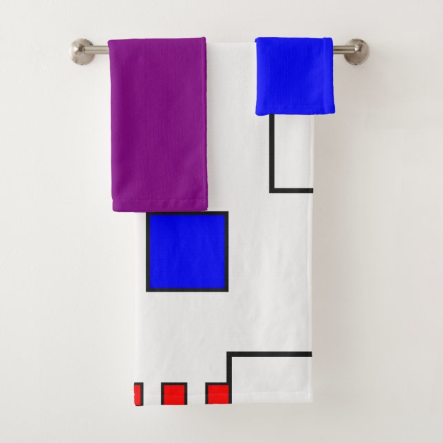 Bauhaus Circuits  Bath Towel Set (Insitu)