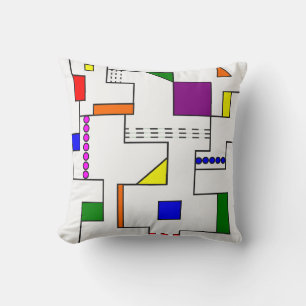 Bauhaus Circuits Throw Pillow