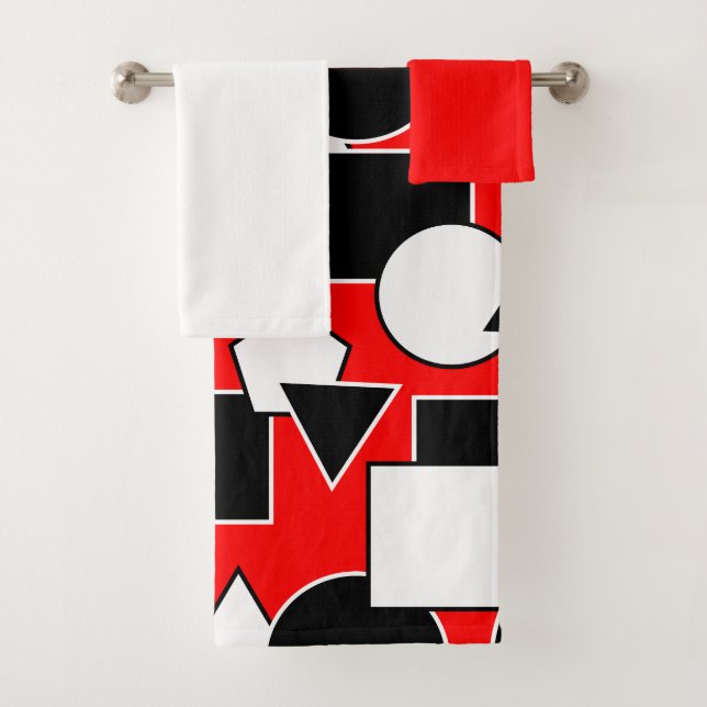 Bauhaus Collage  Bath Towel Set (Insitu)