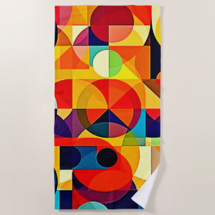 Bauhaus Color Geometry Design Beach Towel