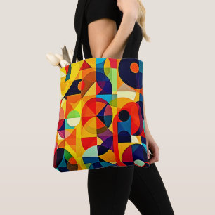 Bauhaus Color Geometry Design Tote Bag