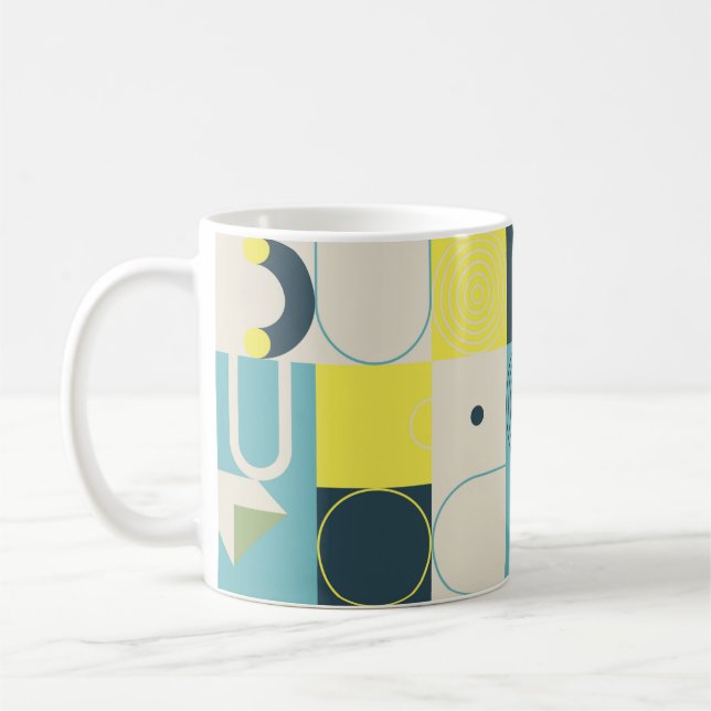 Bauhaus composition artwork made with abstract ele coffee mug (Left)