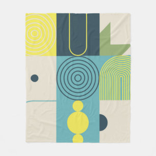 Bauhaus composition artwork made with abstract ele fleece blanket