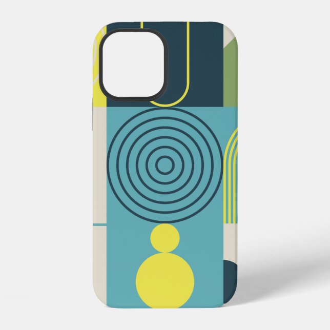 Bauhaus composition artwork made with abstract ele iPhone case (Back)