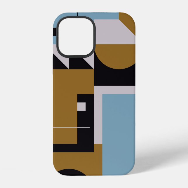 Bauhaus composition artwork made with abstract ele iPhone case (Back)