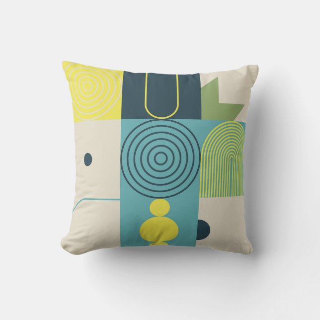 Bauhaus composition artwork made with abstract ele throw pillow (Front)