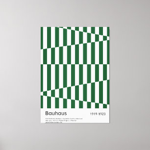 Bauhaus Dark Green Stripe Grid Art Print 1923