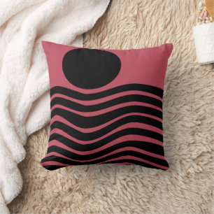 Bauhaus Deep Pink Abstract Throw Pillow