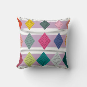 Bauhaus Diamond Quilt Throw Pillow