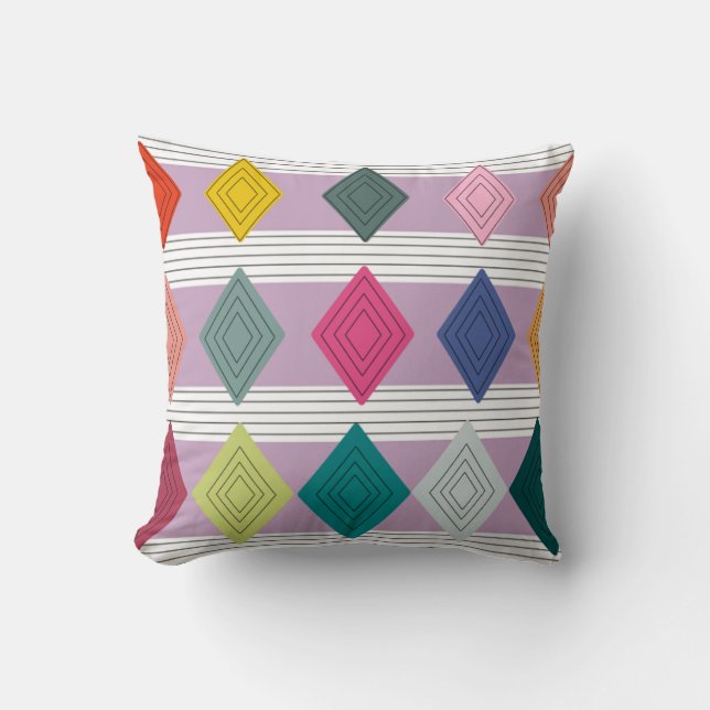Bauhaus Diamond Quilt  Throw Pillow (Front)