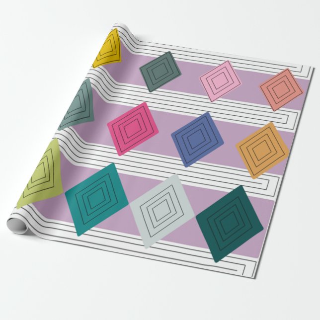Bauhaus Diamond Quilt  Wrapping Paper (Unrolled)