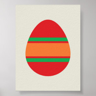 Bauhaus Easter Egg Illustration – Modern Geometric Poster